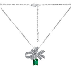 Emerald Elegance Bow Necklace
