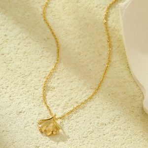 Gilded Ginkgo Necklace - Image 3