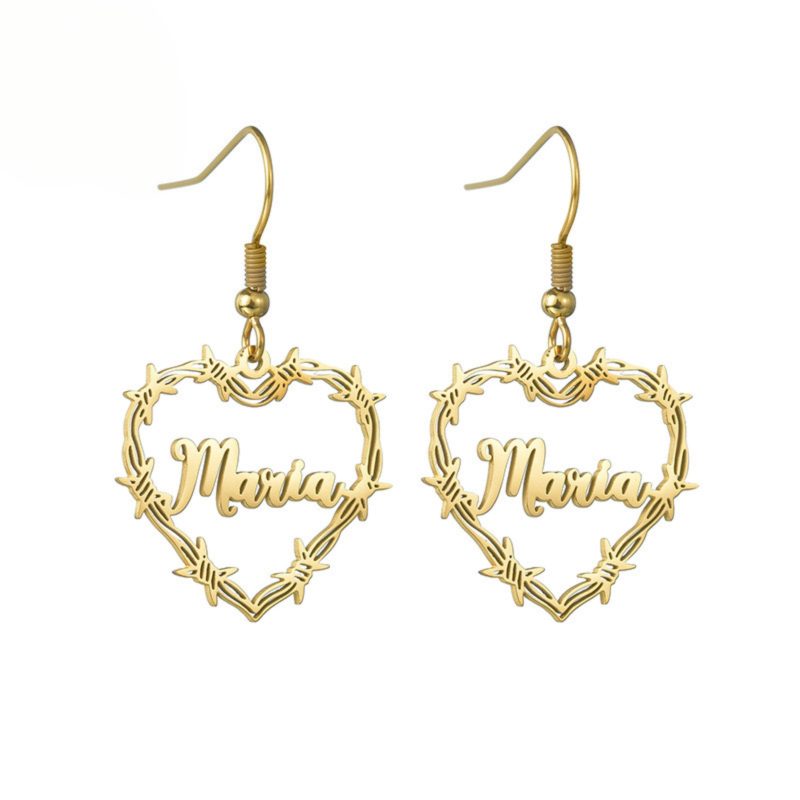 Personalized Heart Earrings