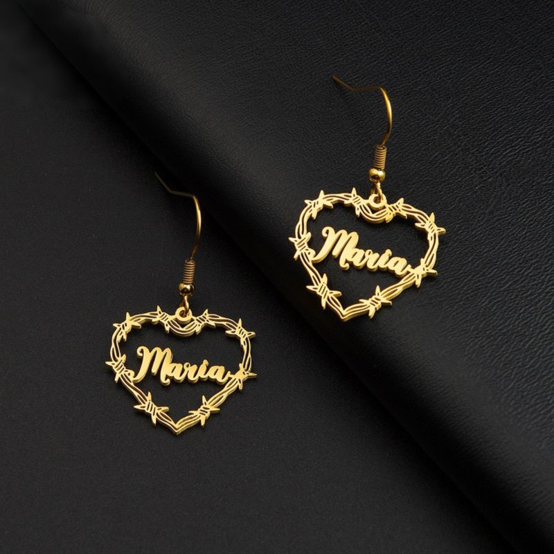 Personalized Heart Earrings - Image 3