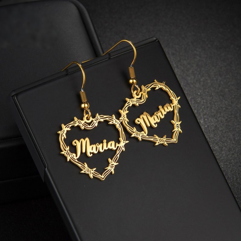 Personalized Heart Earrings - Image 5