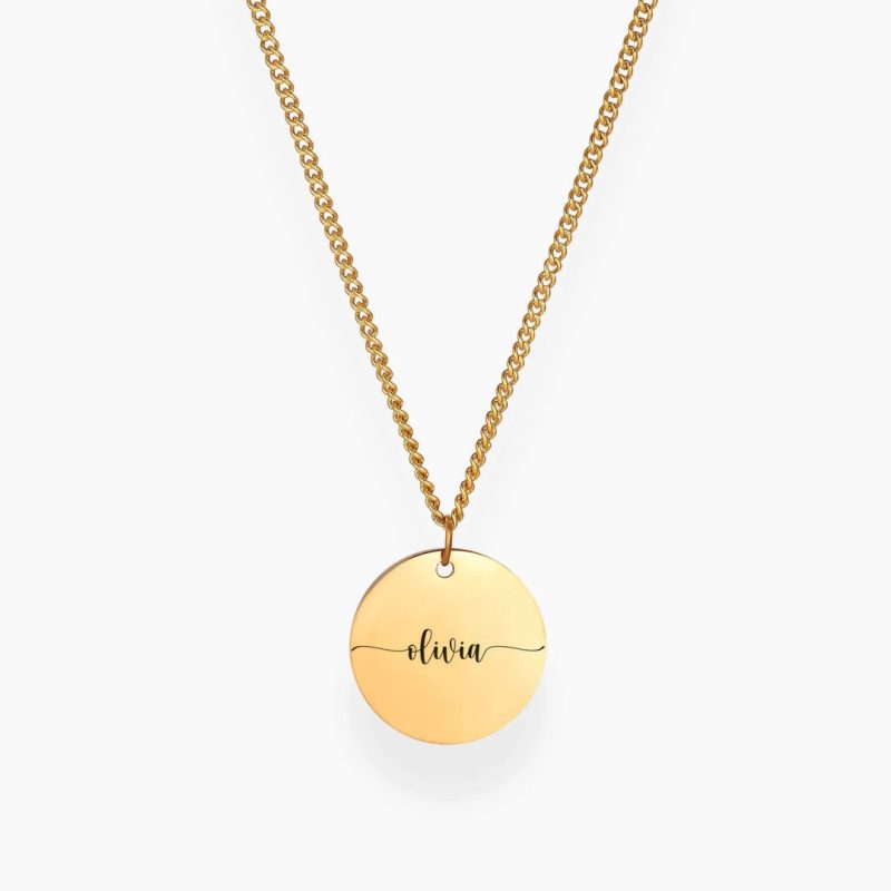 Gold Circle Pendant Necklace