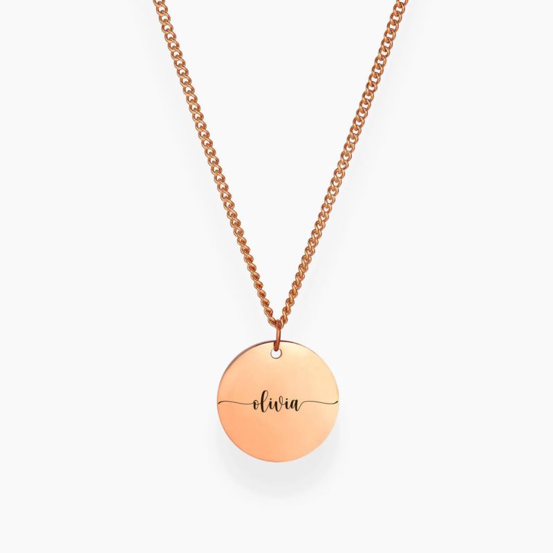 Rose Gold Circle Pendant Necklace