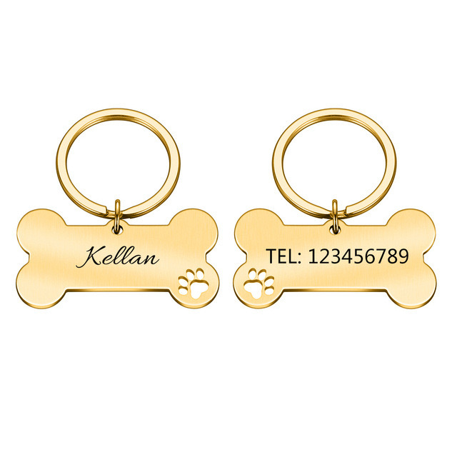 Gold Luffy Bone ID Tag