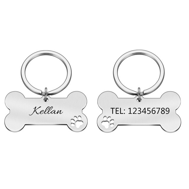 Silver Luffy Bone ID Tag