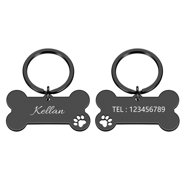 Black Luffy Bone ID Tag
